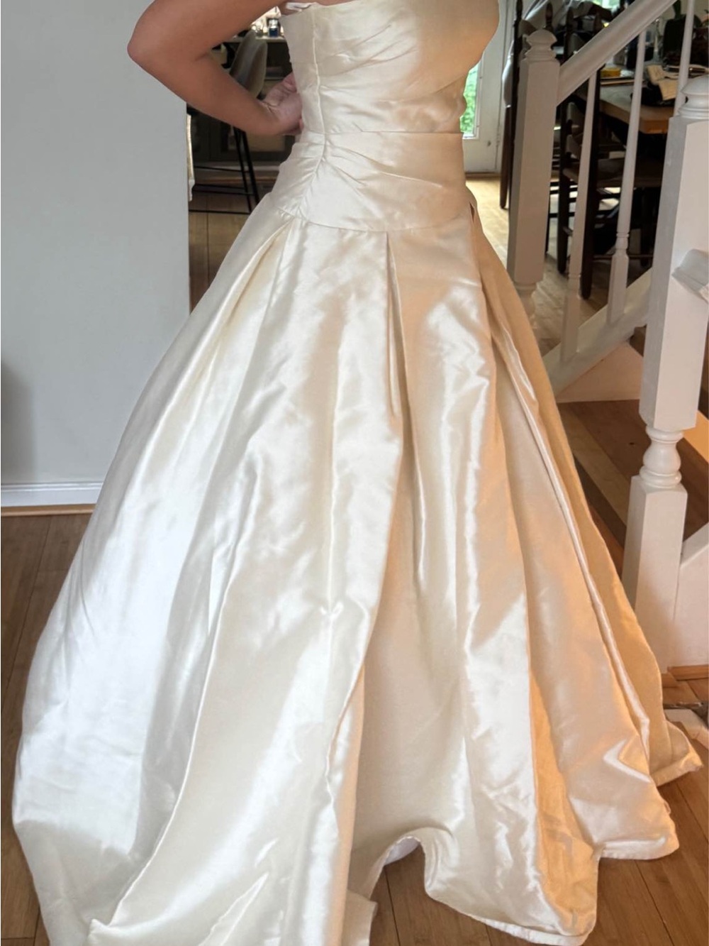 Strapless Ivory Ball Gown Wedding Dress - Classic Satin Silhouette